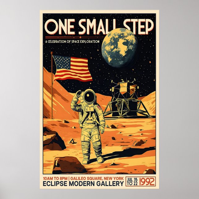 Retro Apollo 11 Moon Landing Poster Vintage Space (Devant)