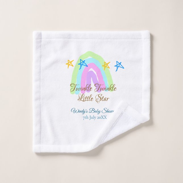 Rétro arc-en-ciel scintille petit étoiles bébé sh (Gant de toilette)
