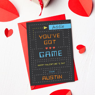 Retro Arcade Game Classroom Carte Saint-Valentin