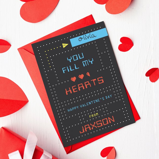 Retro Arcade Game Classroom Carte Saint-Valentin (Créateur téléchargé)