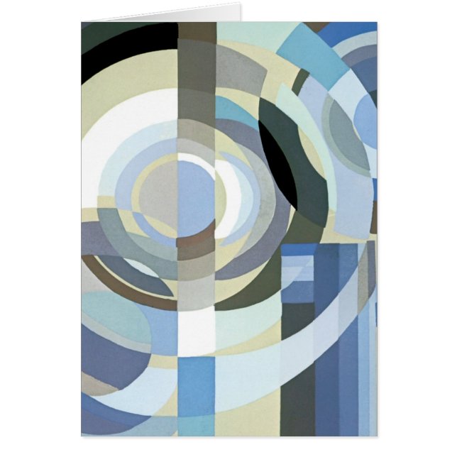 Retro Art Déco Jazz Vintage Cercles Bleus Motif (Devant)