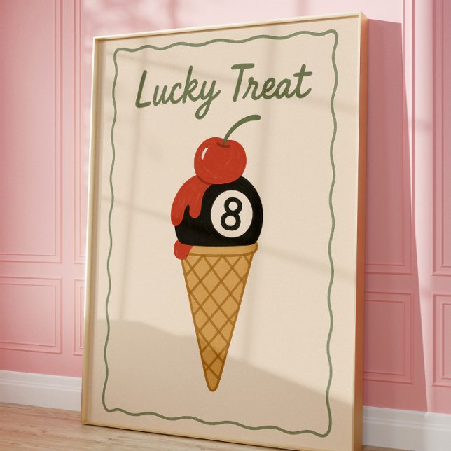 Rétro Art Mural de Glace Lucky 8 Ball (Créateur téléchargé)