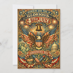 Rétro Art nouveau Jour de l'Indépendance du 4 juil