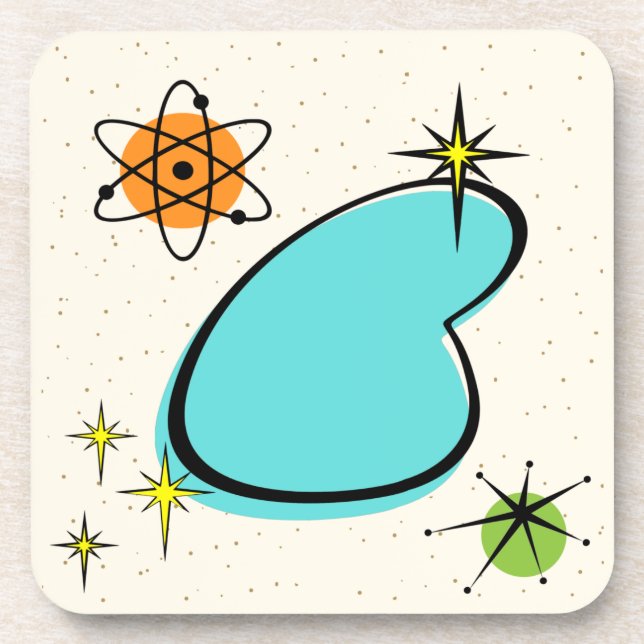 Rétro Atomic Boomerang dessous de verre en plastiq (Devant)