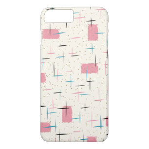 Retro Atomic Pink Motif iPhone 7 Plus Coque