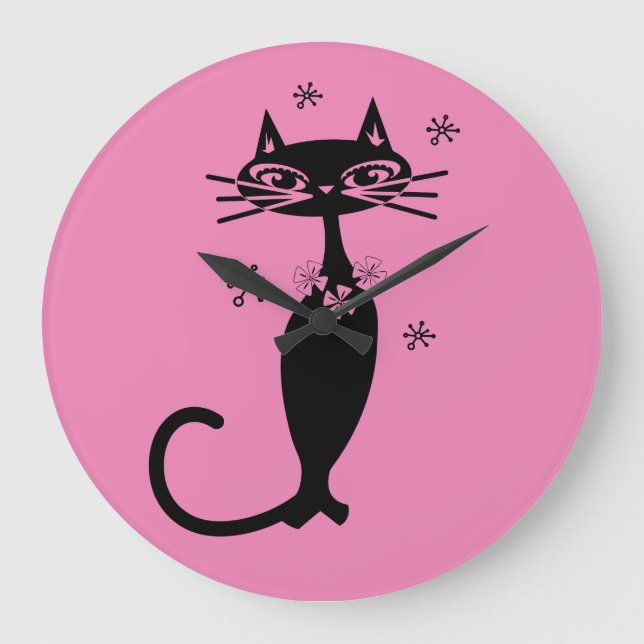 RÉTRO ATOMIQUE CHAT HORLOGE (Recto)