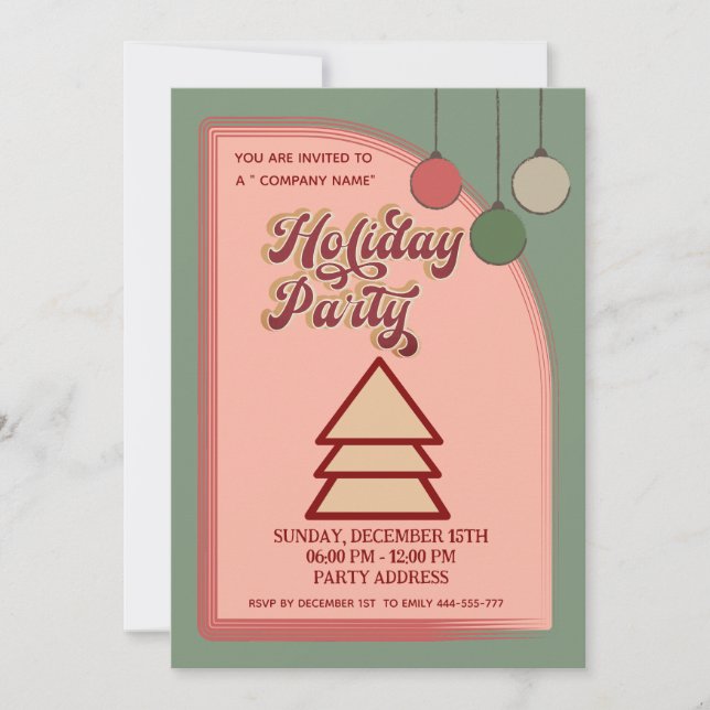 Retro audacieux coloré amusant invitation de la co (Devant)