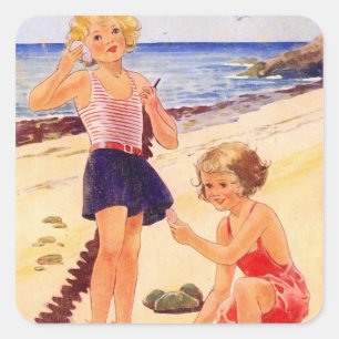Rétro autocollant de bord de la mer