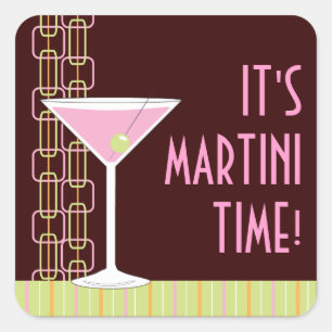 Rétro autocollant de cocktail de Martini