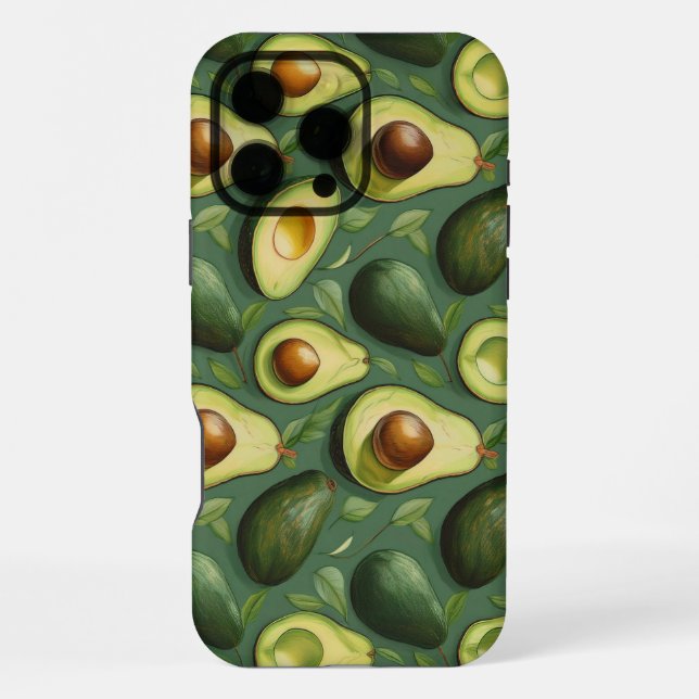 Rétro Avocado Tough iPhone 16 Pro Max Coque (Verso)