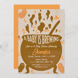 Retro Baby brasse Baby shower Party Invitation