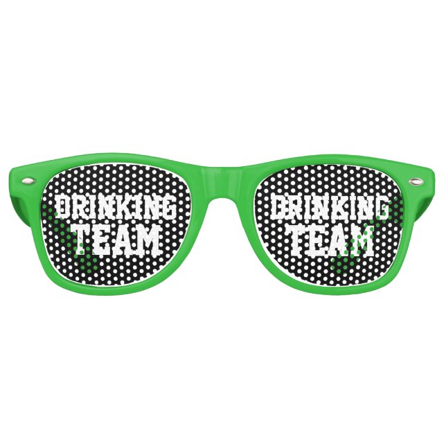 Retro Bachelor vert nuances de fête à boire lunettes d'é (Devant)