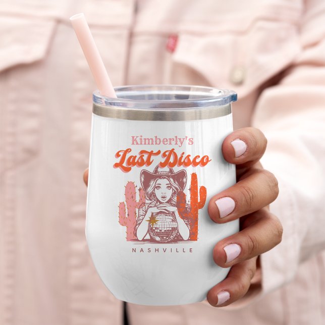 Retro Bachelorette Party Last Disco Pink Cowgirl  (Créateur téléchargé)