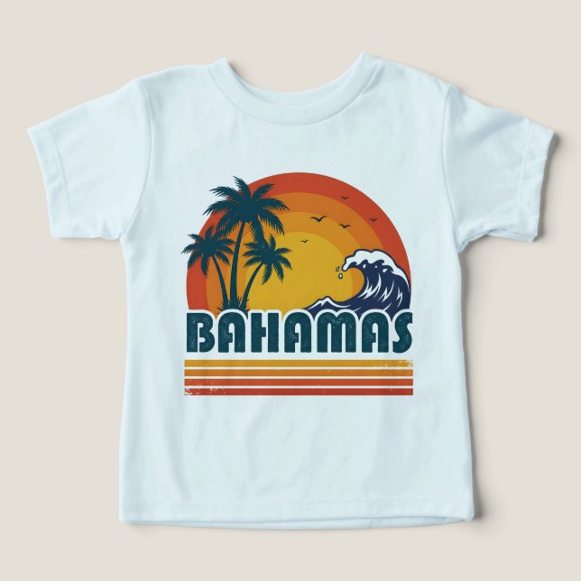 Retro Bahamas Beach Summer Sunset 70s Palm Tree (Design Recto)