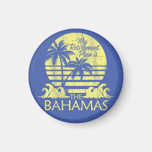 Retro Bahamas Magnet Vacances Croisière Vintage Be (Devant)