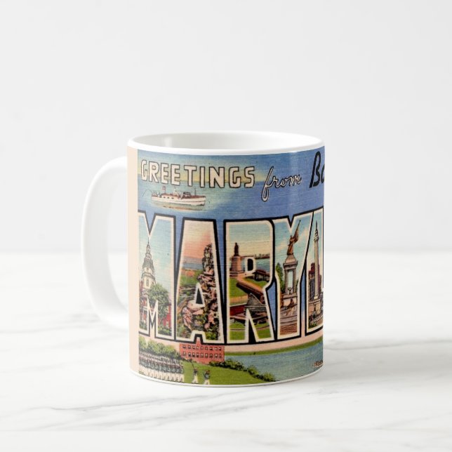 Retro Baltimore Maryland Salutation Mug (Devant gauche)