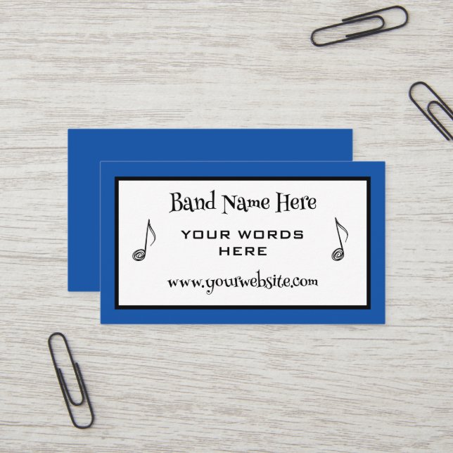 Retro Band Music Note Cartes de visite (Devant/Arrière en situation)