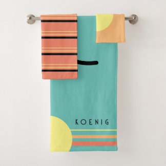 Retro Beach Vibes Nom de famille initial