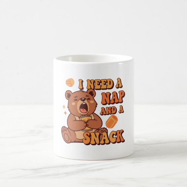 Retro Bear Snack First White Mug (Centre)