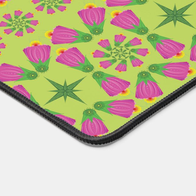 Retro Bell Fleur Mandalas Green Desk Mat (Coin)