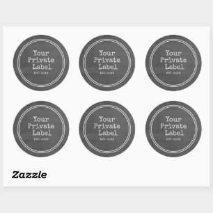 Retro Black Chalkboard Votre Étiquette privé Round
