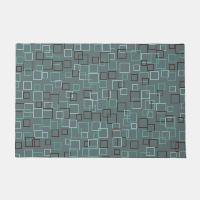 Retro Blue Aqua Porte d'accueil Mat tapis cadeau (Devant)