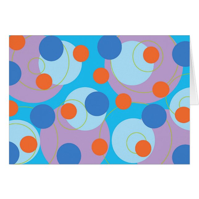 Retro Blue Ice Dots Funky Super Color Fun Card (Devant Horizontal)