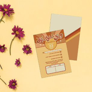 Retro Bold Neon Orange Rose Wedding RSVP