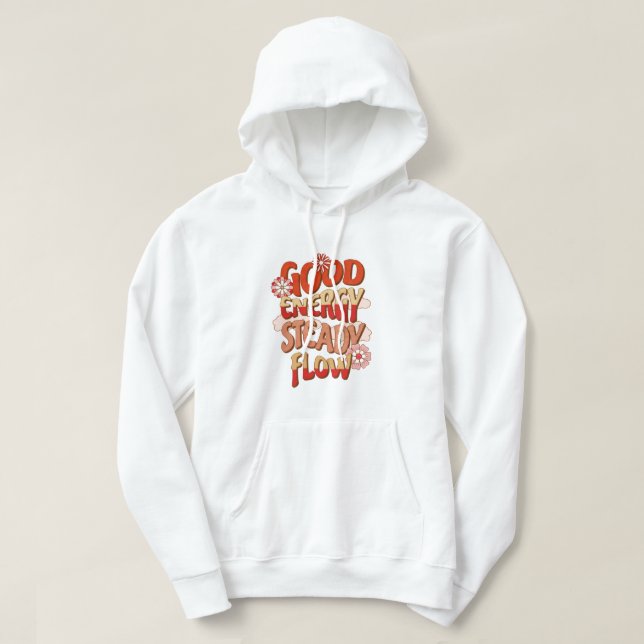 Retro Bonne Énergie Flux Régulier Sweat à Capuche  (Design devant)