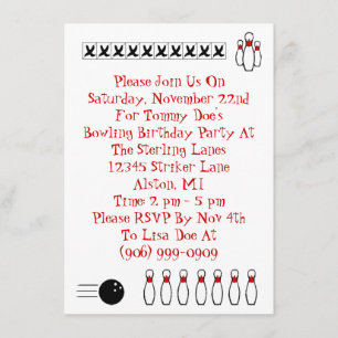 Retro Bowling Invitations à la fête à thème Retour