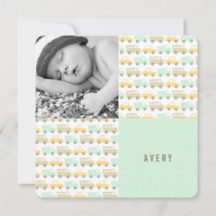 Retro Boys Toys Baby Boy Photo Faire-part de naiss