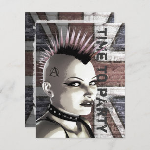 Retro British Punk Fashion Invitations de petite t