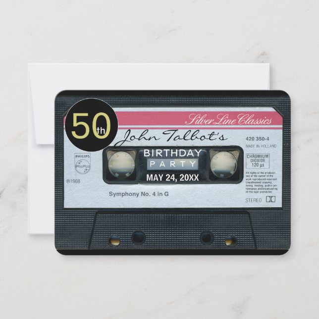 Retro C Audiotape 50e anniversaire Invitation de f (Devant)