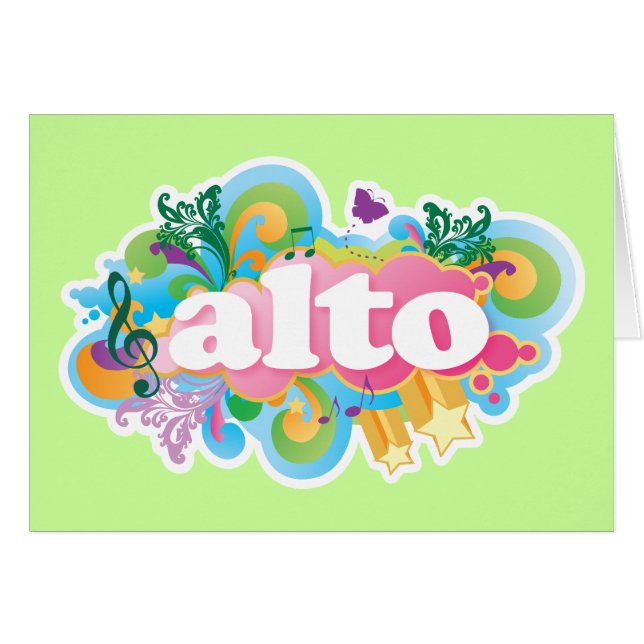 Rétro cadeau de choeur de chanteur d'alto d'éclat (Devant horizontal)