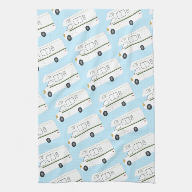 Retro Camper Motorhome RV serviette de cuisine ros (Vertical)