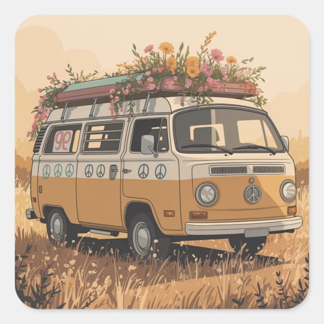 Retro Camper Van Sticker –  (Devant)