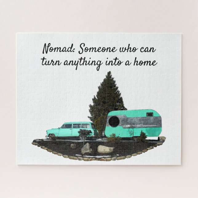 Retro Camping Trailer Jigsaw Puzzle (Horizontal)