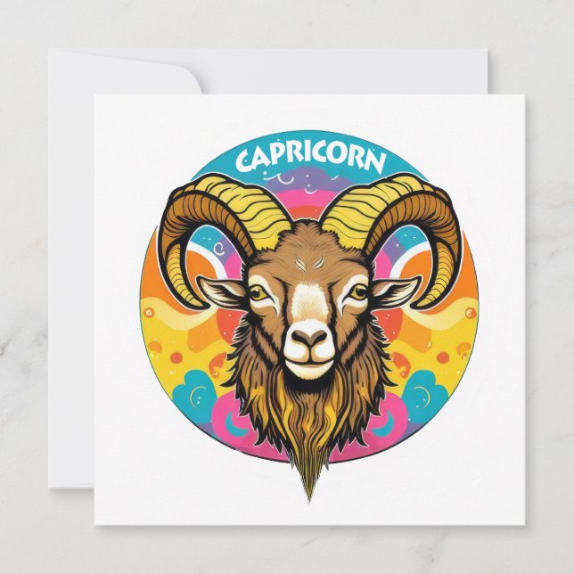 Rétro Capricorne Psychedélique Chèvre Zodiaque Déc (Devant)
