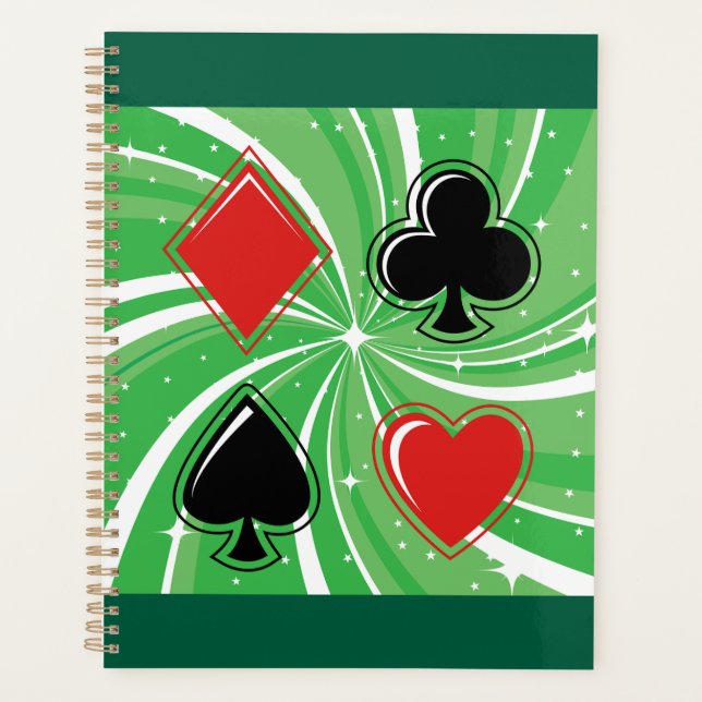 Retro Card Suits Vibrant Red and Black (Devant)