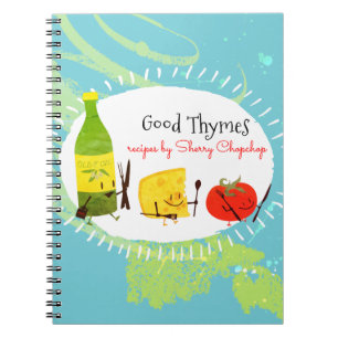 Rétro carnet italien de recette d'ustensiles de