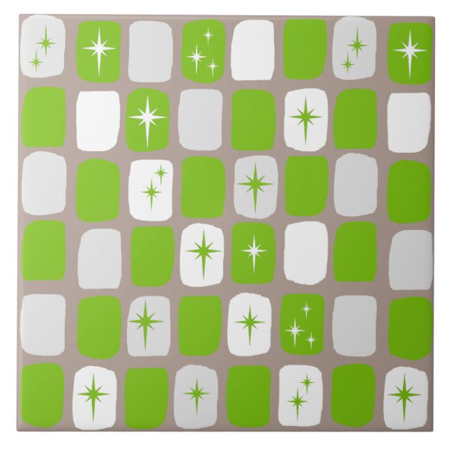 Rétro carreau de céramique vert et blanc de (Devant)