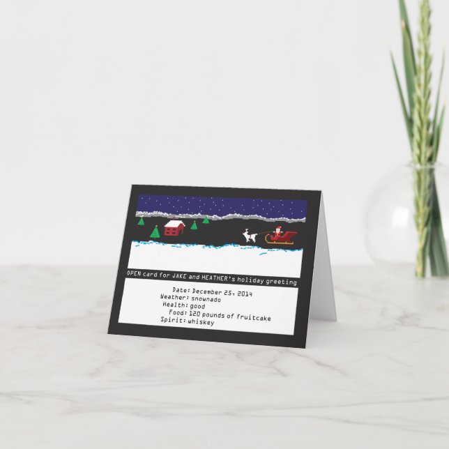 rétro carte à 8 bits de vacances de jeu (Devant)