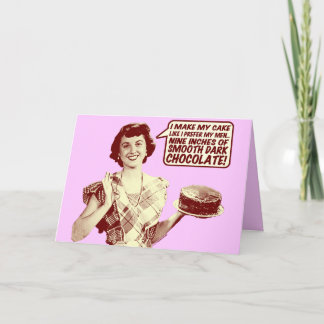 Rétro carte d'anniversaire drôle de femme au foyer