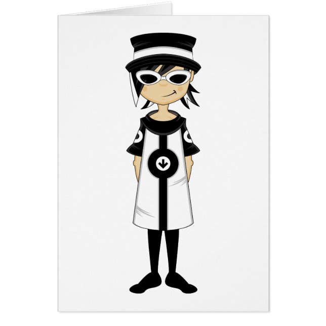 Rétro carte de fille de mod (Devant)