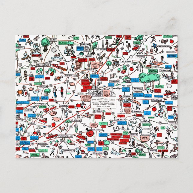 Rétro carte de la bande dessinée 60s de Columbus (Devant)