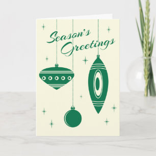 Rétro carte de Noël d'ornements : Vert
