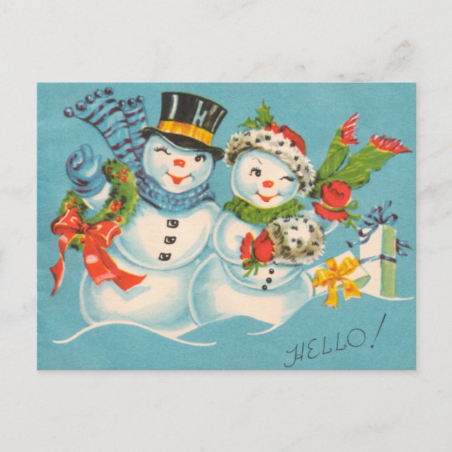 Rétro carte de Noël vintage (Devant)