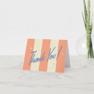 Rétro carte de note rayée orange de Merci