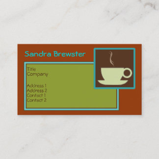 Rétro carte de visite de café de tasses de thé