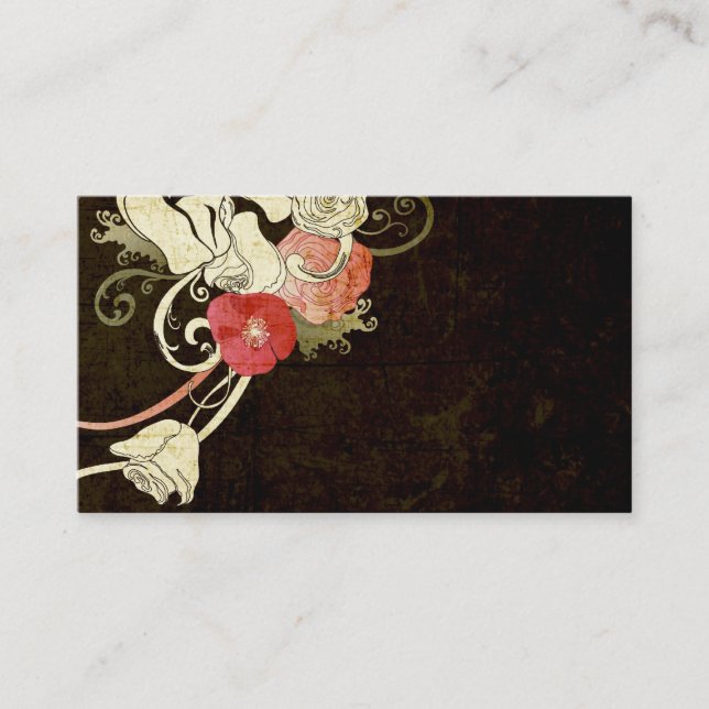 Rétro carte de visite de fleurs (Devant)